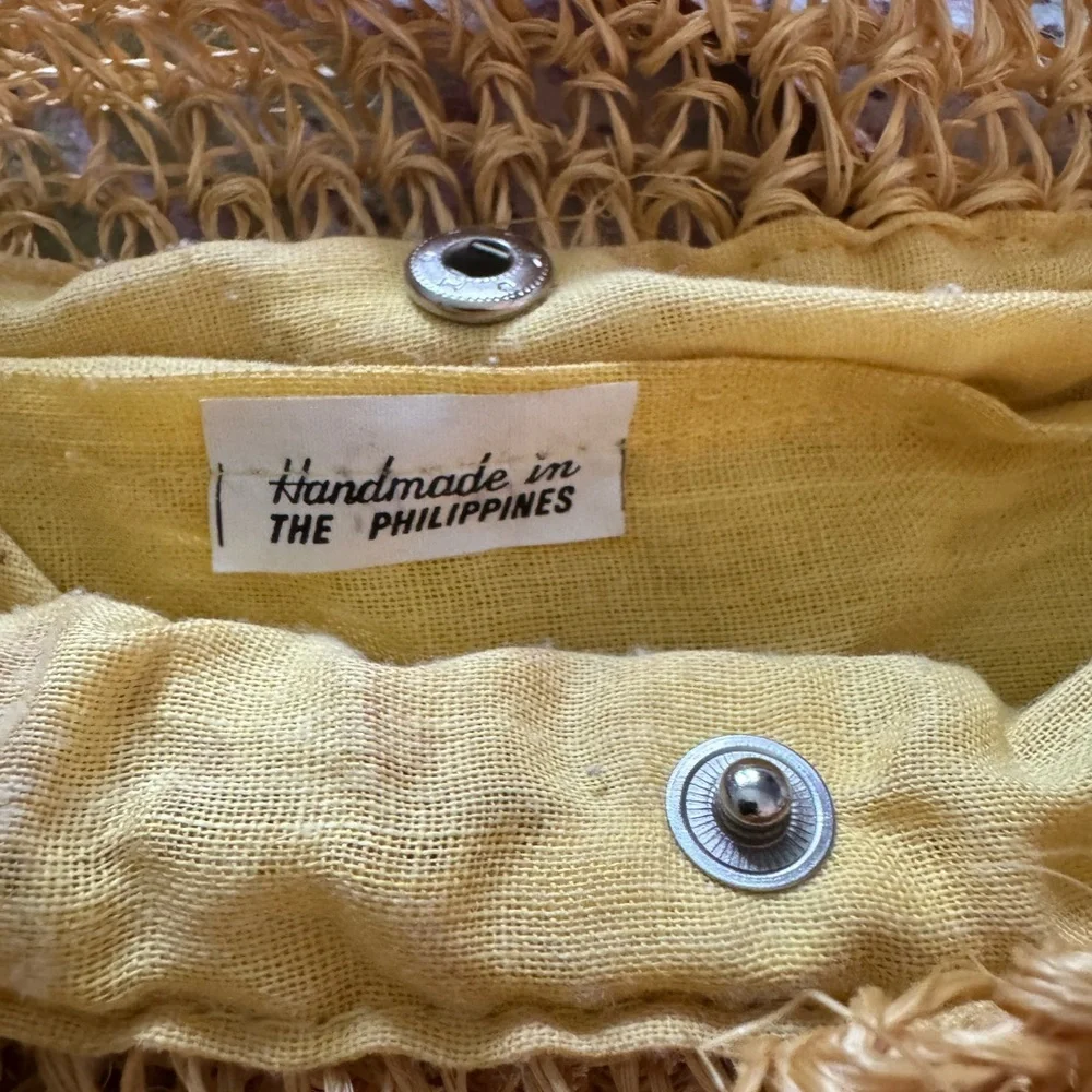 Yellow and Brown Hobo Bag with Spiral Design